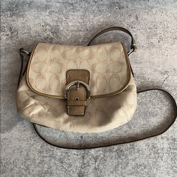 Coach Handbags - Coach Small Gold Handbag Purse